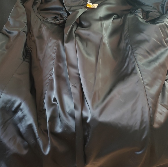 Vintage 1950's Saks Fifth Ave Black Wool Fur Coat - Picture 5 of 8